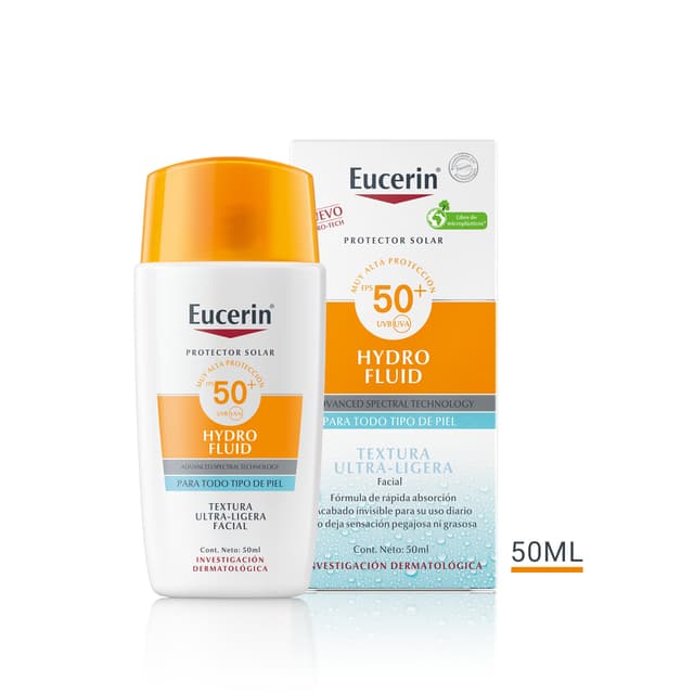 Protector Solar Facial Eucerin Hydro Fluid Fps 50+ Frasco 50 Ml