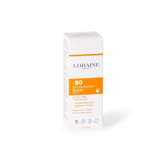 Bloqueador Solar Facial Loraine Cosmetics Spf 50 + Uva + Uvb Frasco Por 50Ml